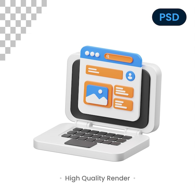 Webseite 3D Icon Premium Psd