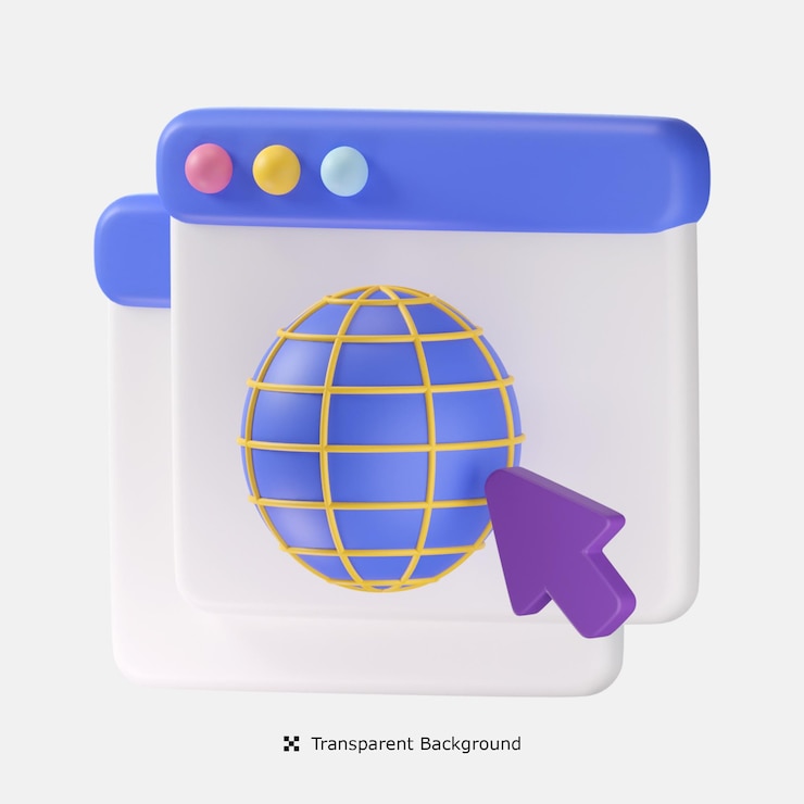 PSD website 3d icon illustration