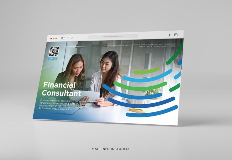 PSD website banner template for financial consultant