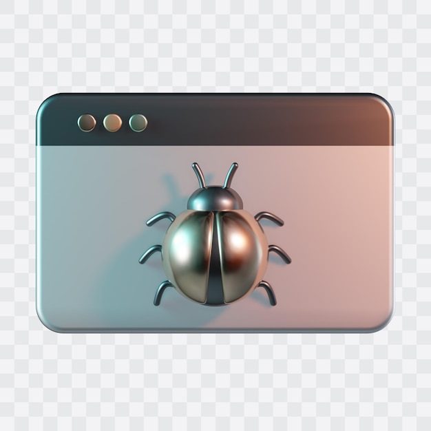 Website-Bug-3D-Symbol