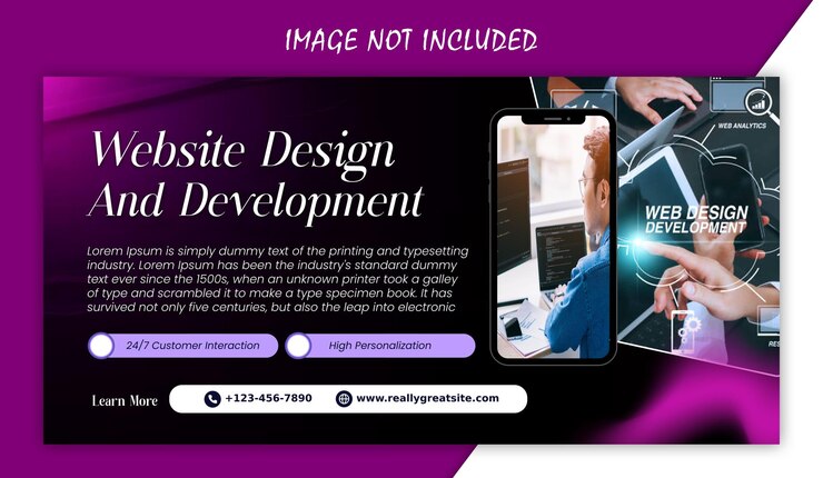 PSD website design and development services banner