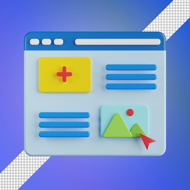 PSD website, die 3d-darstellung entwirft