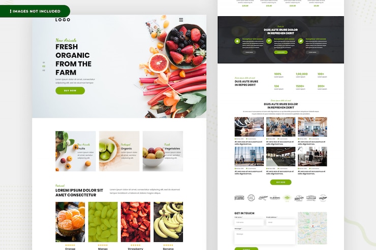 PSD website für frisches gemüse