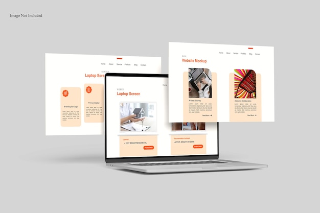 Website-Mockup auf einem Laptop-Bildschirm - digitale Präsentation