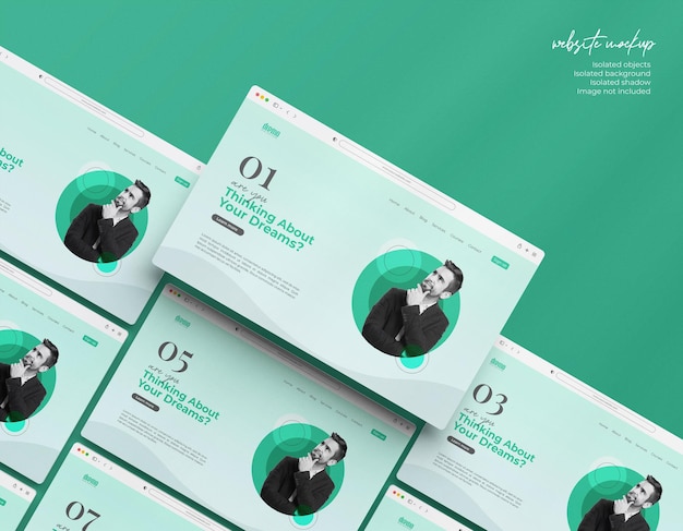 Website-Mockup-Präsentation isoliert