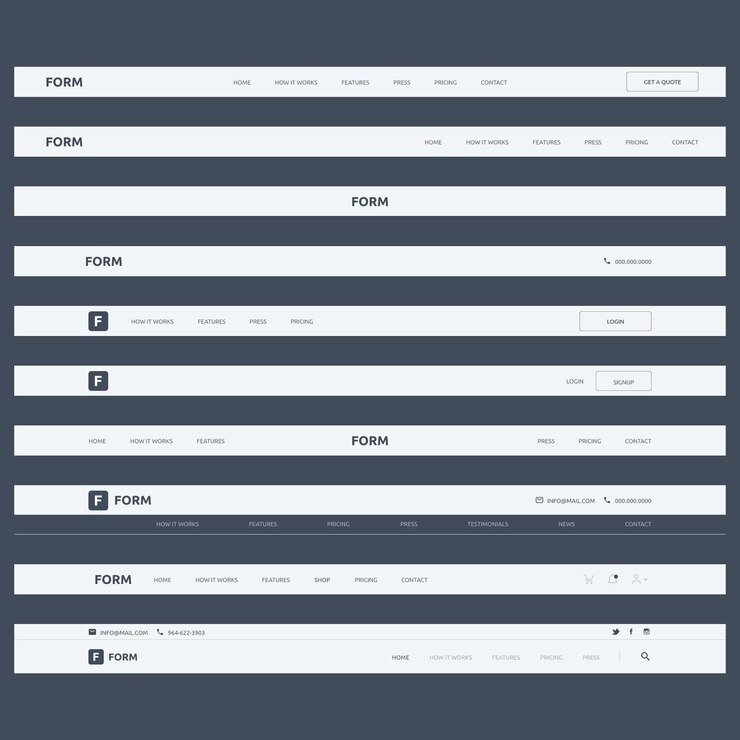 Website-Navigationsbalken-Layout-Anpassungsdatei