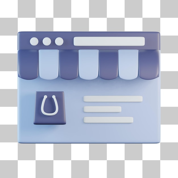 Website Online-Shop 3D-Symbol