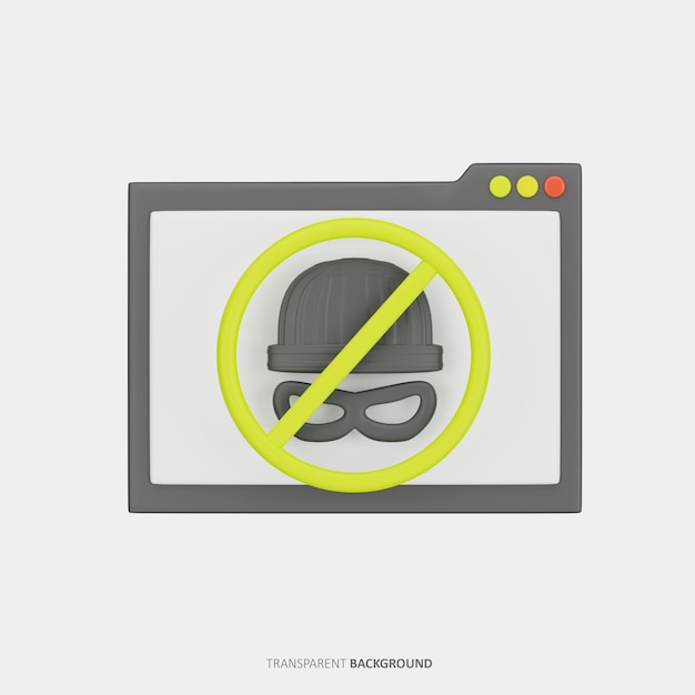 website security 3d illustration