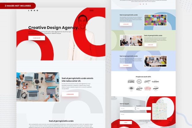 Website-seitendesign der creative design agency