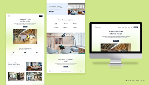 Website-Vorlage für moderne minimalistische Innenarchitektur