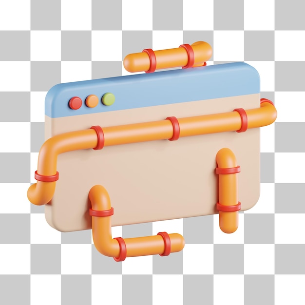 Website-Wurm-Malware-3D-Symbol