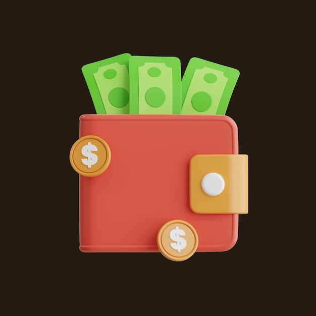 Webstore Wallet 3D-Icon PNG-Vorlage