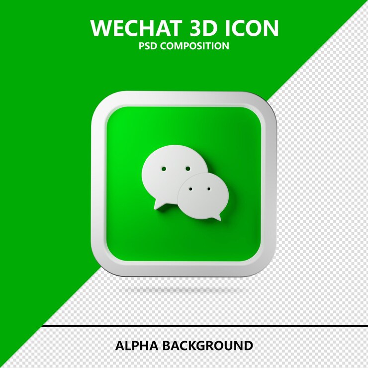 PSD wechat 3d icono render ilustración