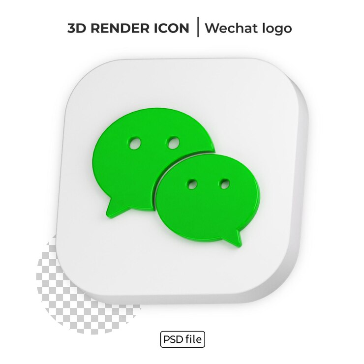 PSD wechat 3d render logo de redes sociales