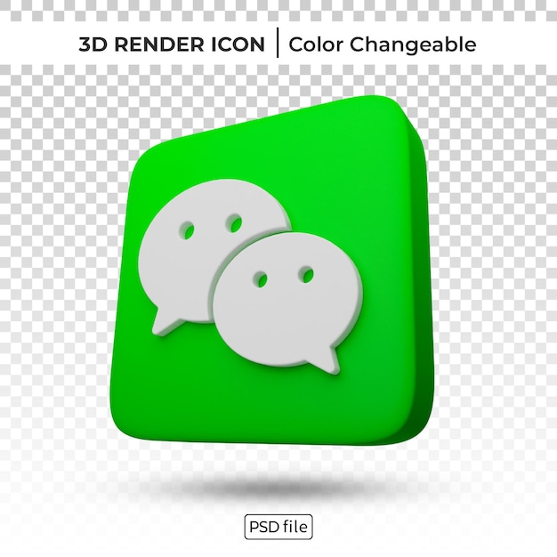 Wechat 3d renderizar logotipo