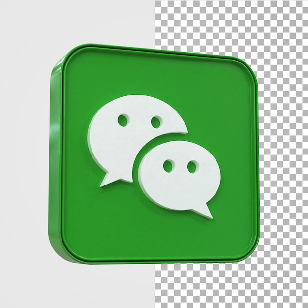 WeChat 3d Social Media-Symbol Bunte glänzende 3D-Symbol-Konzept 3D-Rendering für die Komposition