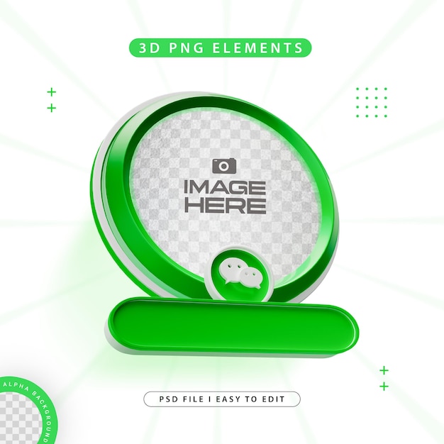 Wechat Folgen Sie uns Banner Element Icon Isolated 3D Render