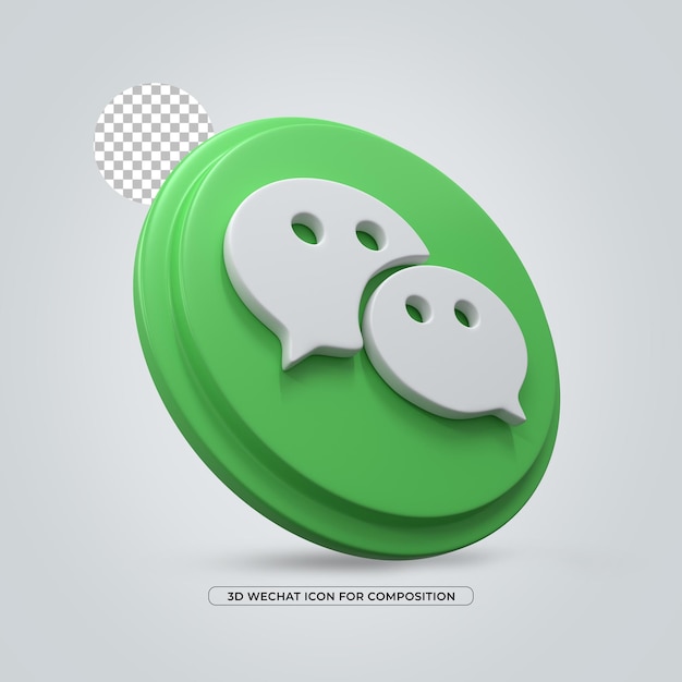 WeChat isolato 3d rendering icona