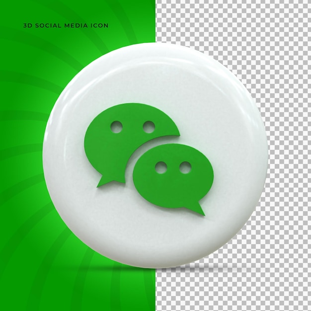 WeChat Logo 3d brillant coloré et conception d'icônes 3d de médias sociaux