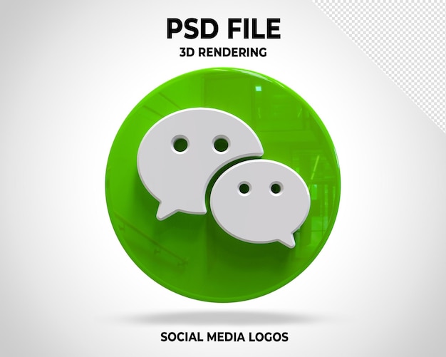 PSD wechat logo 3d médias sociaux