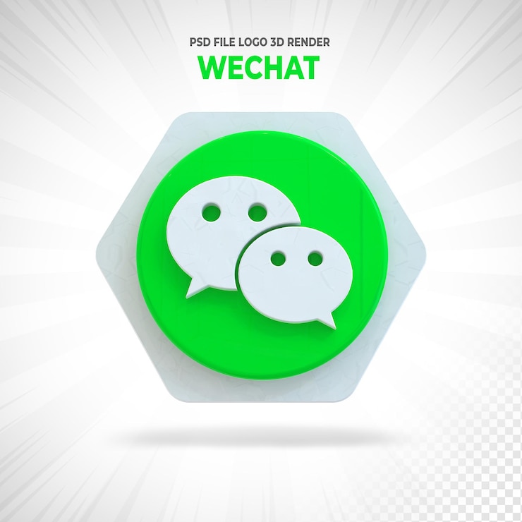 PSD wechat logo social media 3d