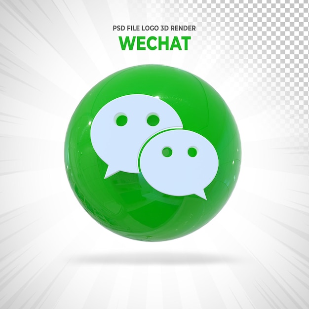 Wechat logo sosial media ballon 3D