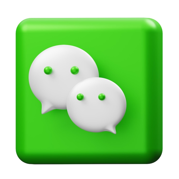 PSD wechat-symbol auf grünem hintergrund