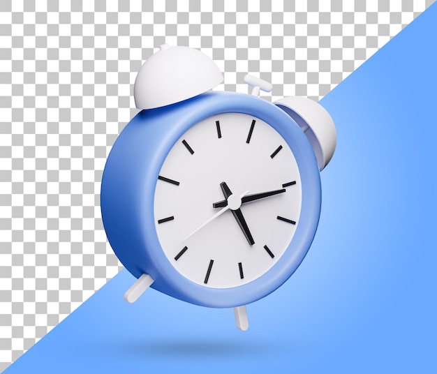 Wecker 3d-Symbol auf transparentem Hintergrund minimalistischer Wecker 3d gerendert