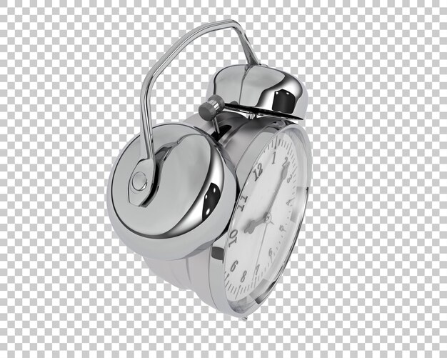Wecker isoliert auf transparentem Hintergrund, 3D-Darstellung