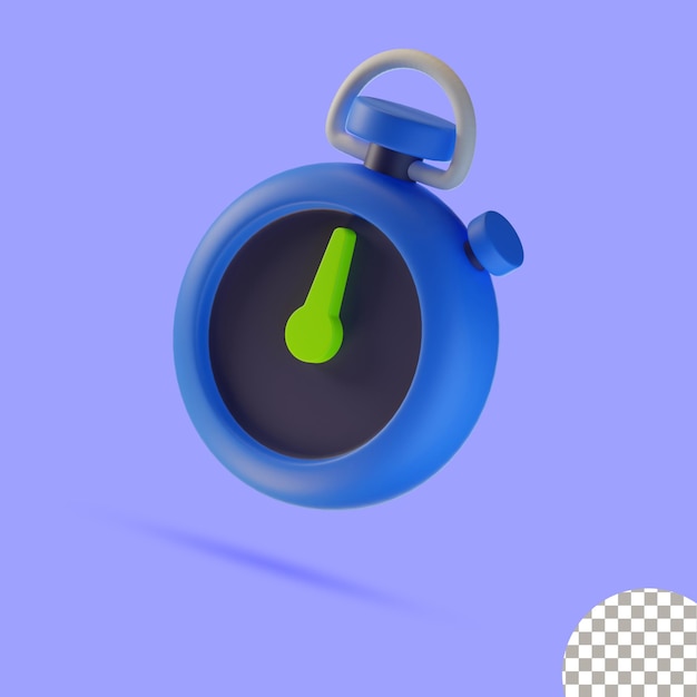 Wecker-Symbol einfache 3D-Render-Illustration