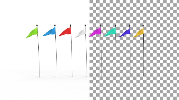 PSD wehende flagge mit schatten 3d-rendering