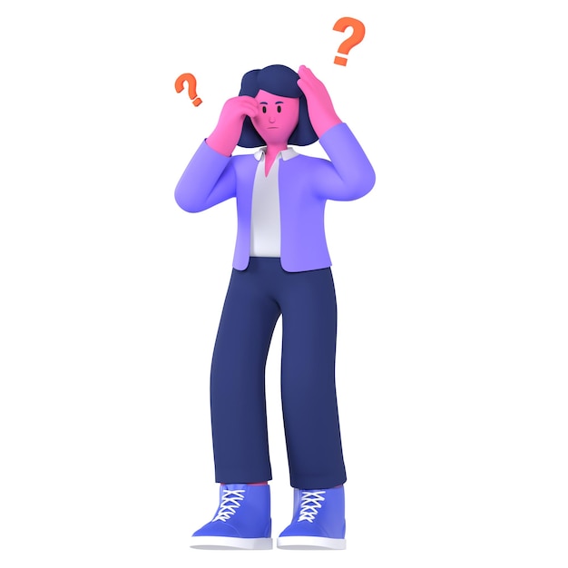 Weibliche Panik-Geschäft Pose 3D