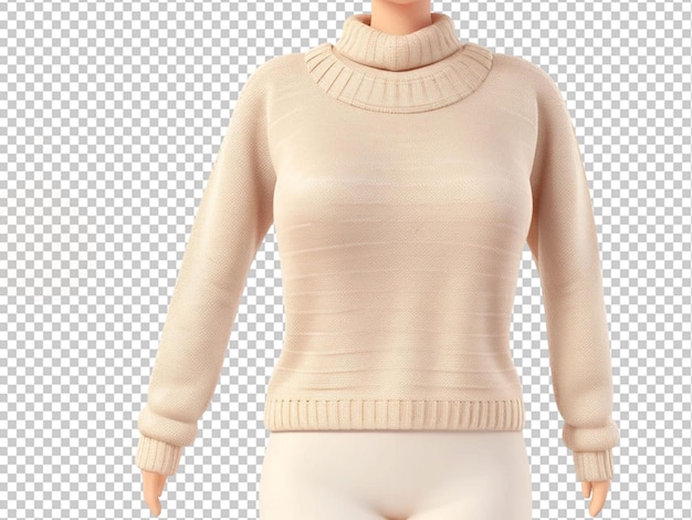 Weiblicher beige gestrickter pullover