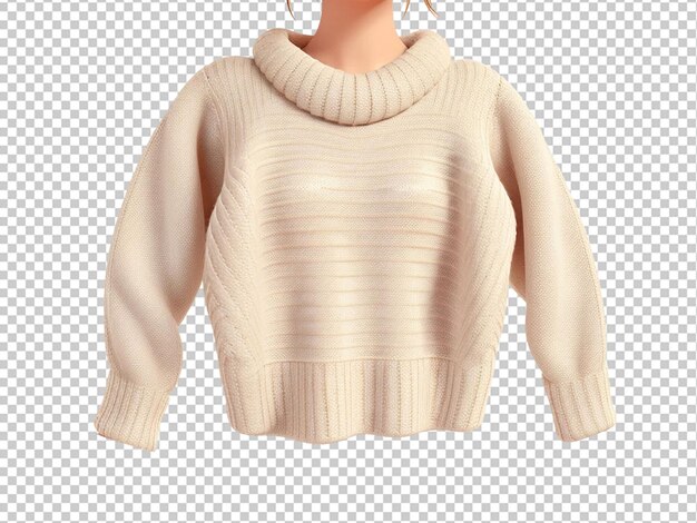 PSD weiblicher beige gestrickter pullover