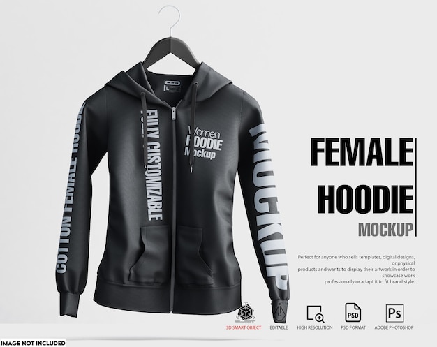 PSD weibliches hoodie-modell