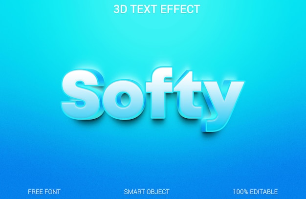 Weiche 3D-Text-Effektvorlage