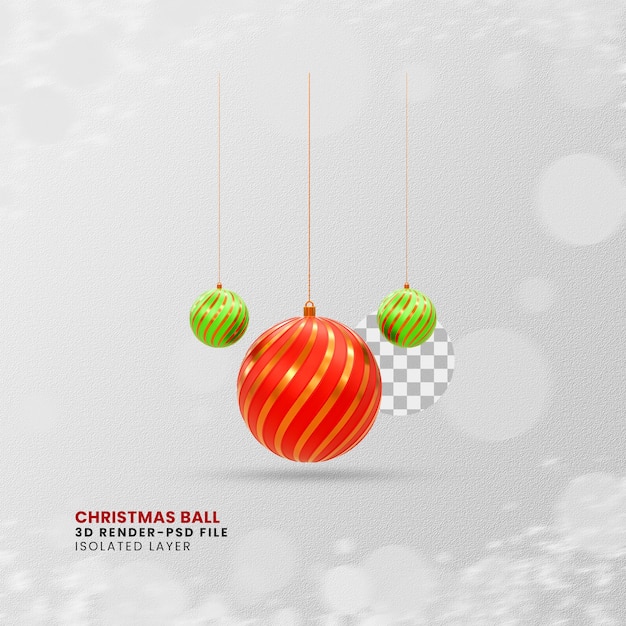 Weihnachten 3D realistische Bälle Frohe Weihnachten und ein glückliches neues Jahr Festliche 3D-Bälle