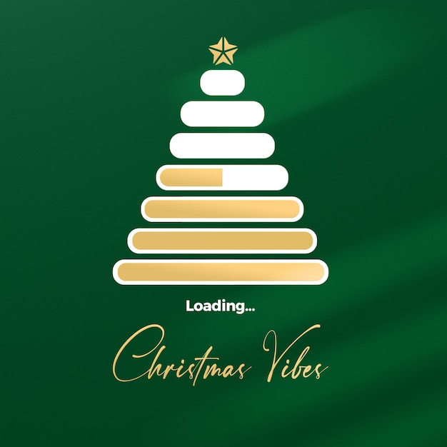PSD weihnachten wird geladen...weihnachtsbaum - frohes neues jahr social-media-vorlage für frohe weihnachten