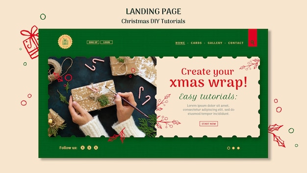 PSD weihnachts diy tutorial landingpage vorlage