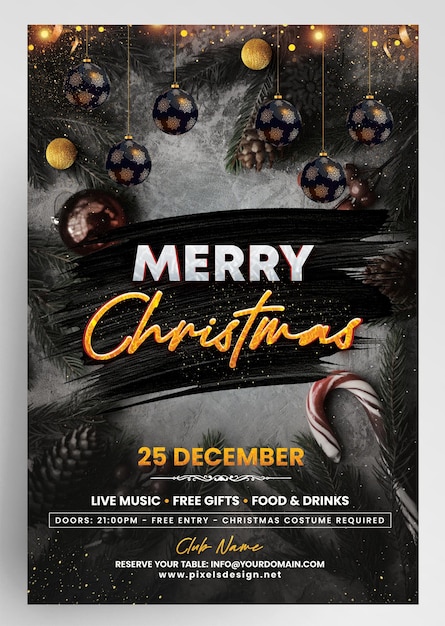 Weihnachts-Einladung Elegantes Weihnachten-Flyer-Design