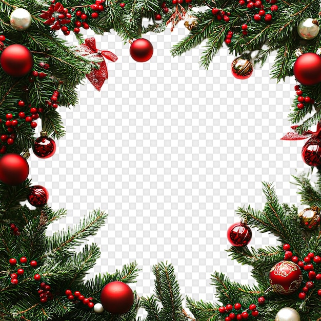 Weihnachts-Festive-Rahmen isoliert auf einem durchsichtigen Hintergrund