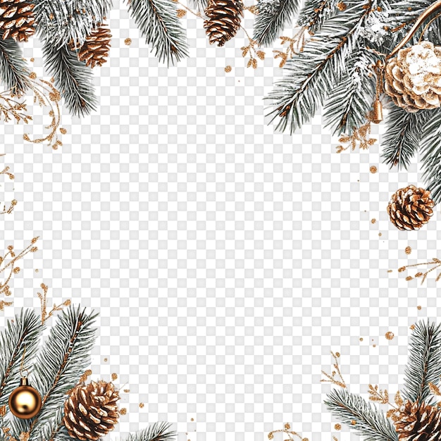 Weihnachts-Festive-Rahmen isoliert auf einem durchsichtigen Hintergrund
