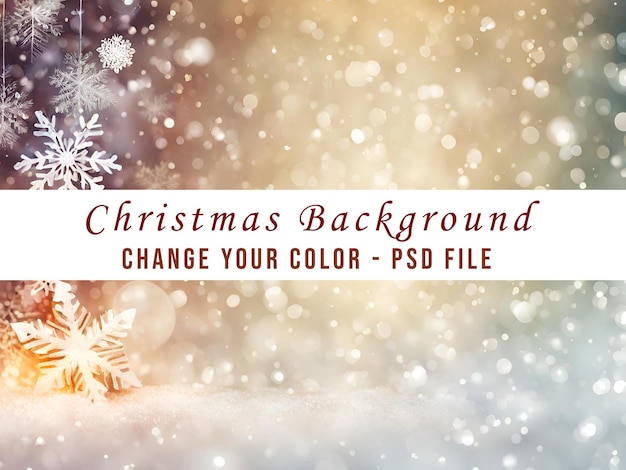 Weihnachts-Hintergrund mit Bokeh und Schneeflocken 3