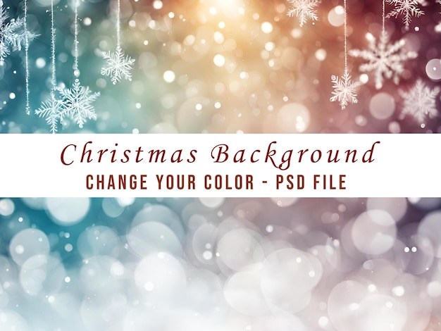 Weihnachts-Hintergrund mit Bokeh und Schneeflocken 4