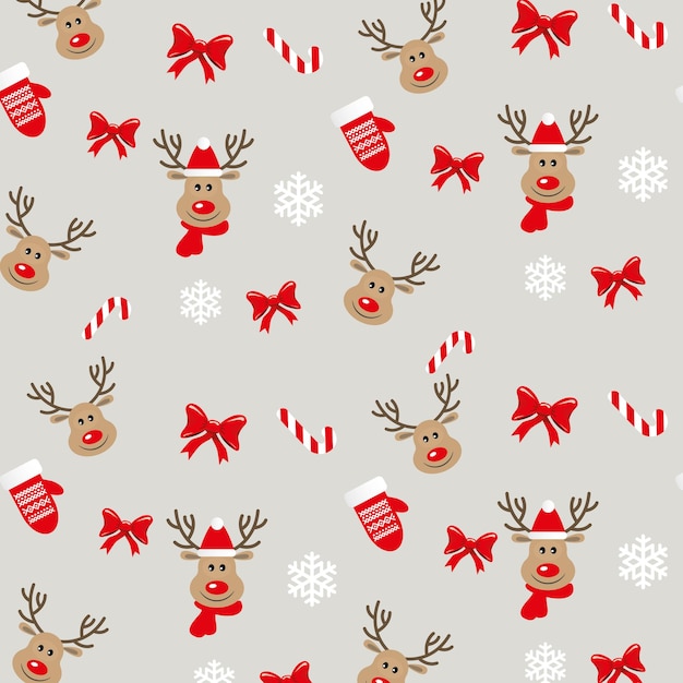 Weihnachts-Hintergrund mit Schneemann und Rentieren
