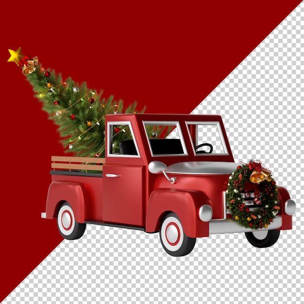 Weihnachts-LKW isoliert 3D-Render