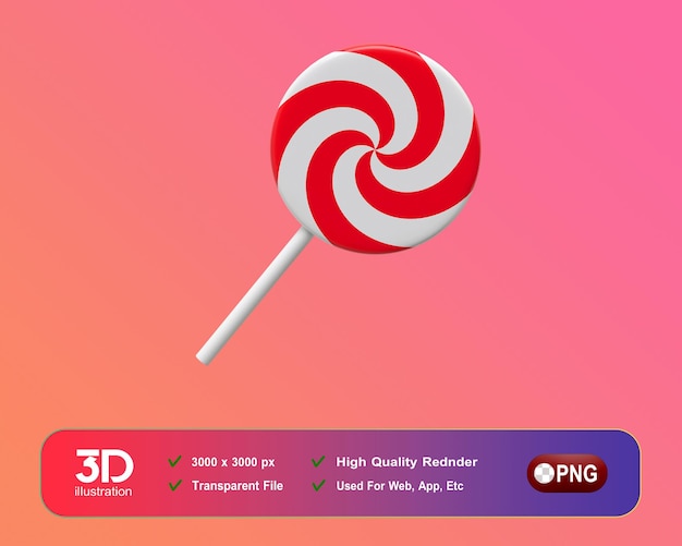 PSD weihnachts-neujahrsdekorationen 3d-lollypop png