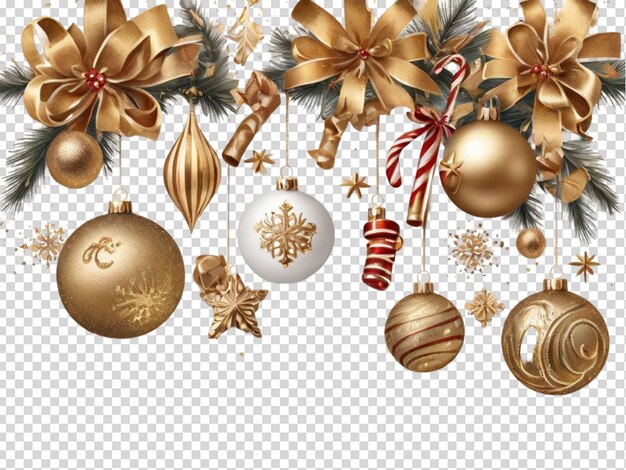 Weihnachts- und neujahrs-ornament hängende goldene glitzer png