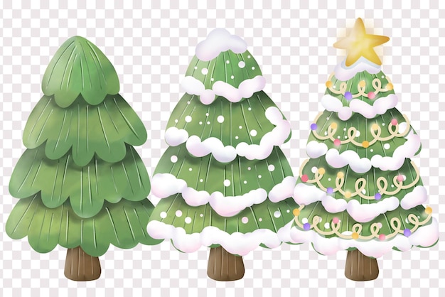 Weihnachtsbäume in Aquarell-Illustration