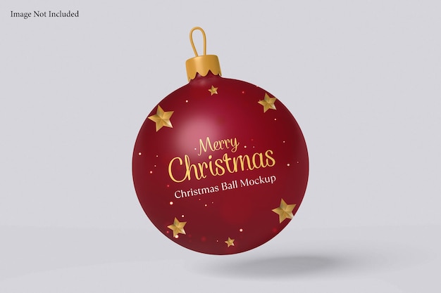 Weihnachtsball mit grauem Hintergrundfarben-Mockup-Vorlage